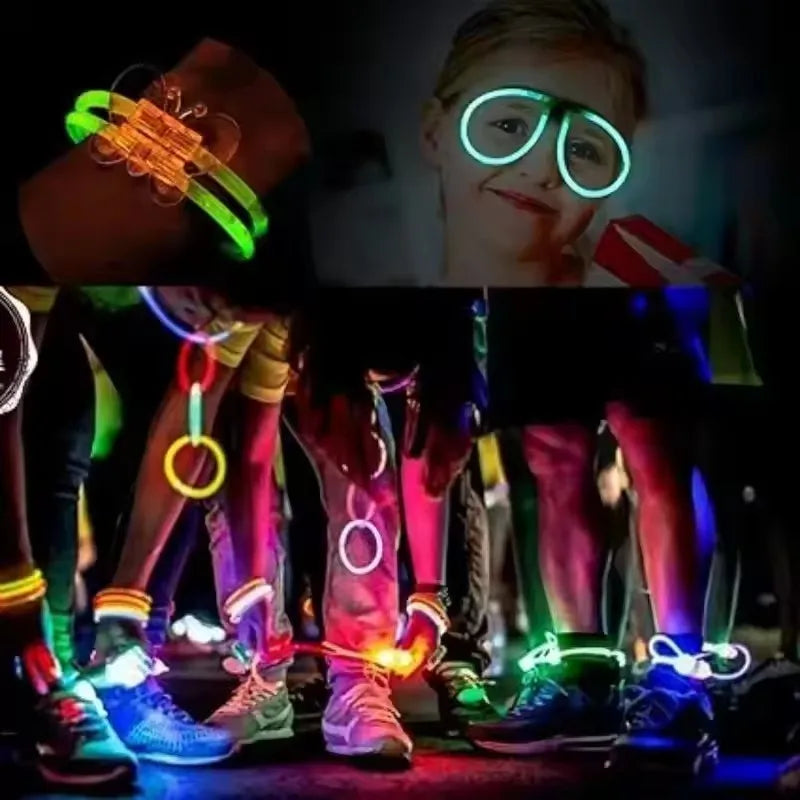50/100Pcs Fluorescence Multicolor Glowing Stick Wristband