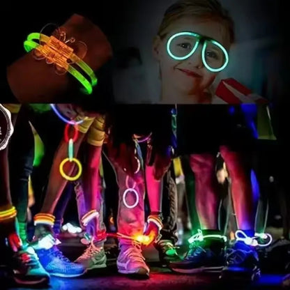 50/100Pcs Fluorescence Multicolor Glowing Stick Wristband