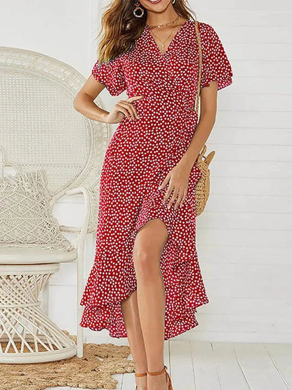 Maxi Floral Boho Long Chiffon Dress