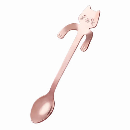 Stainless Steel Cat Coffee Spoons Hanging Ear
