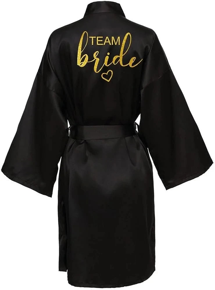 Bride Robe Kimono Satin Pajamas Bridesmaid Bathrobe