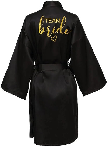 Bride Robe Kimono Satin Pajamas Bridesmaid Bathrobe