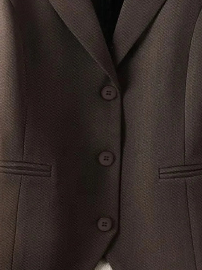 Vintage Brown Custom Waistcoat Sleeveless Lapel Suit Vest