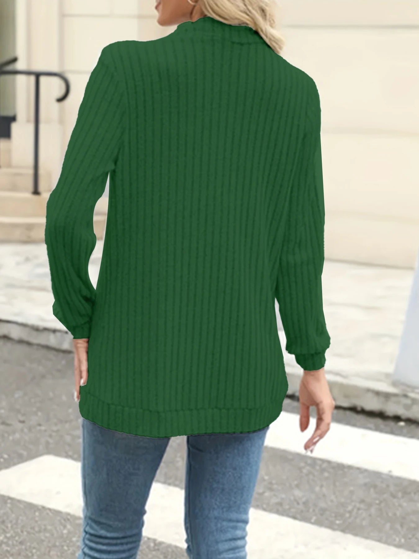 Stripe brushed cardigan jacket