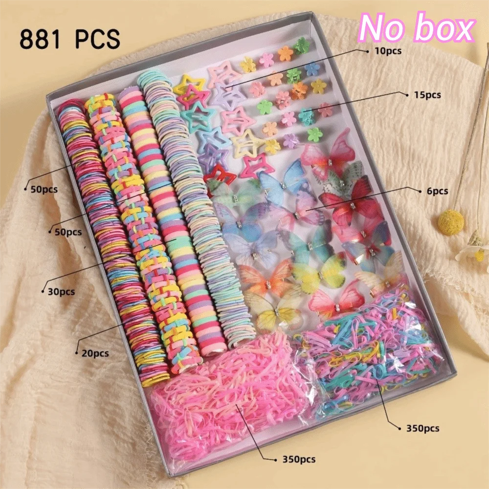 Bow High Elastic Hair Accessories Set No Hurt Hair Colorful Girls Hair Bands