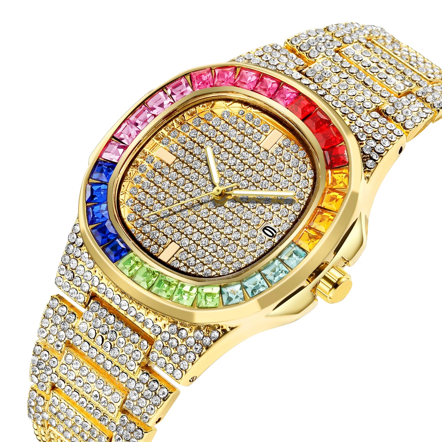 Hip Hop Full Diamond Stainless Steel Watches