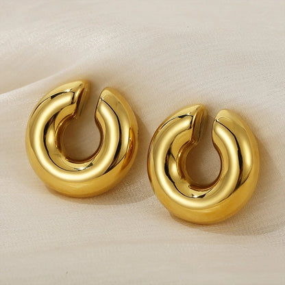 DANA Smooth Circle C Shape Clip Earrings
