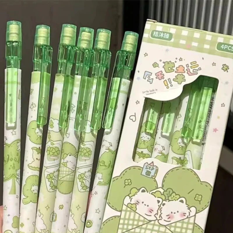 4Pcs 0.5mm Mechanical Pencils with Eraser Smooth Writing Erasable Stationery