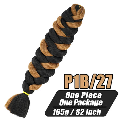 82 Inch Long Jumbo Braiding Hair Synthetic Braids Crochet Hair Extensions 165g