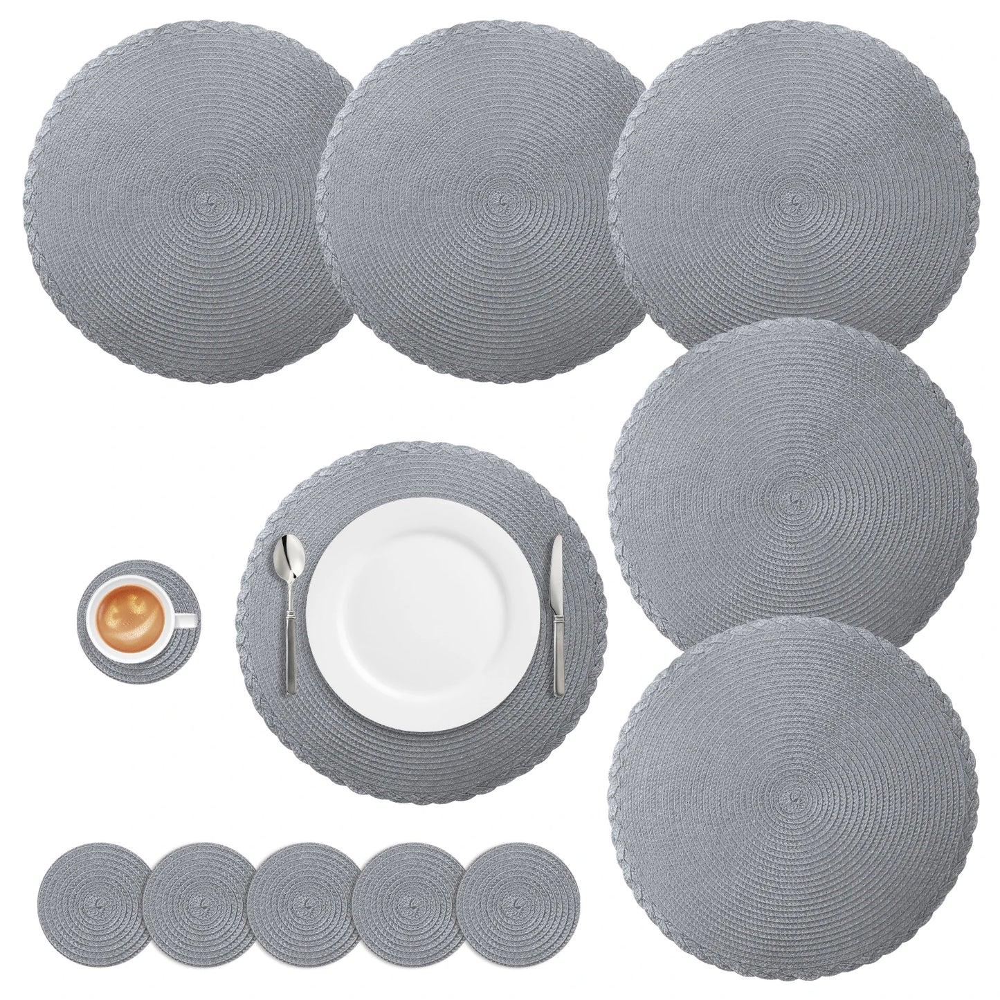 Round Braided Placemats Set