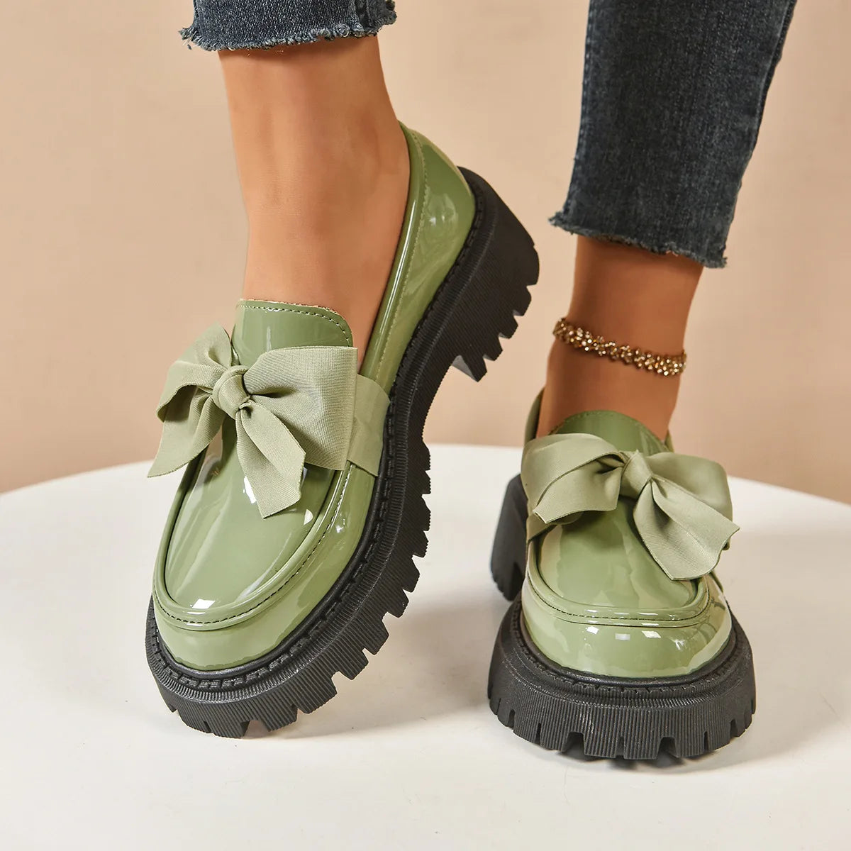 Plus Size Loafers British Style Platform Shoes