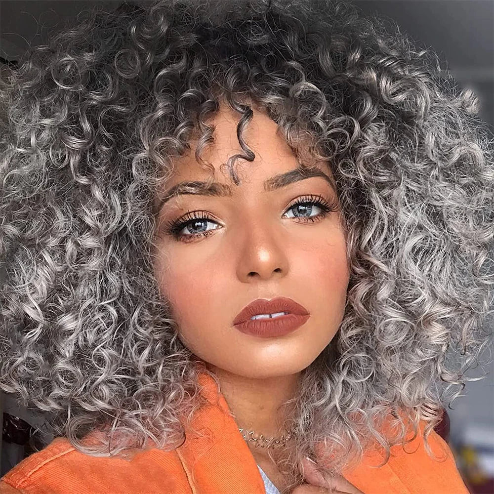 Blonde Curly Short Afro Kinky Curly Wigs