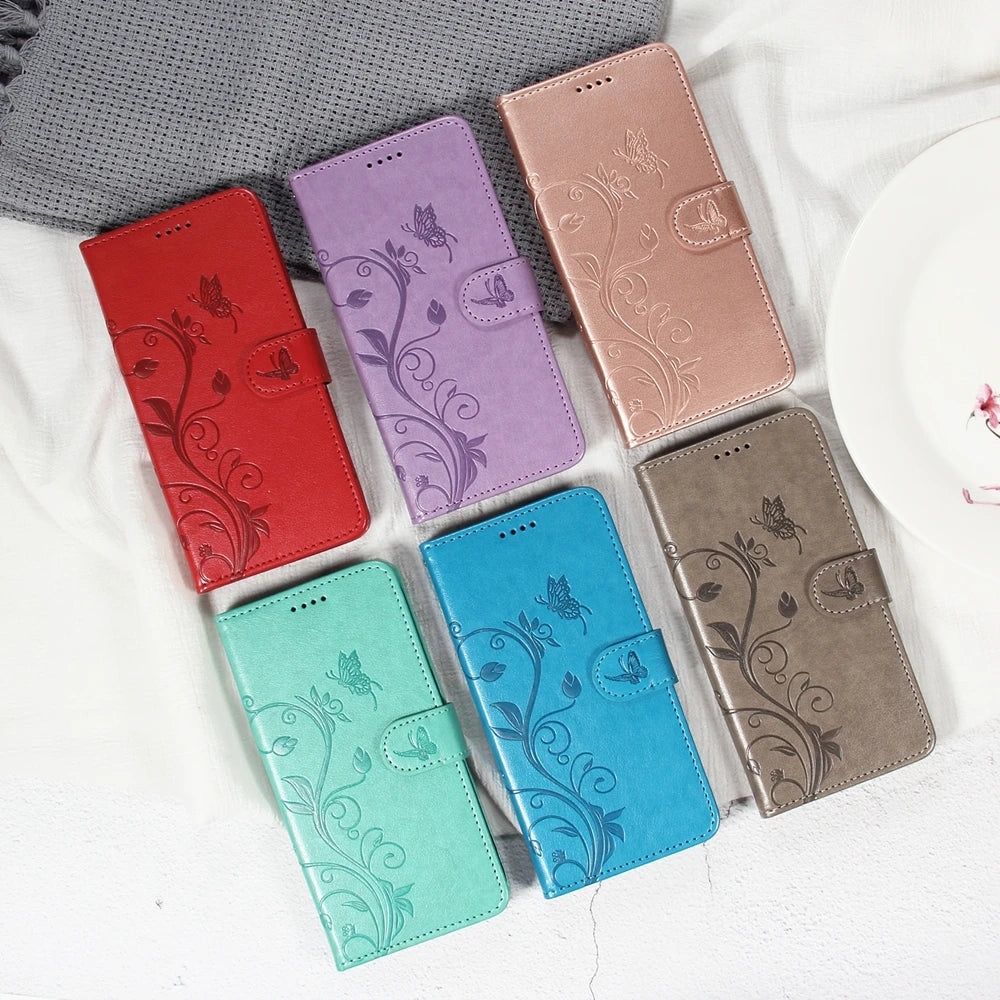Butterfly Flower Leather Case For Samsung Galaxy Flip Cover