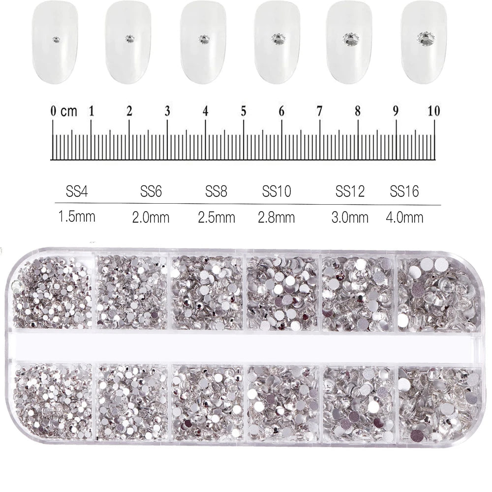12Grids Mixed Mini Christmas Gems Nail Charms