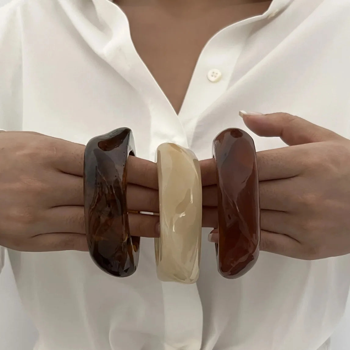 Big Geometric Hip Hop Wide Bracelets