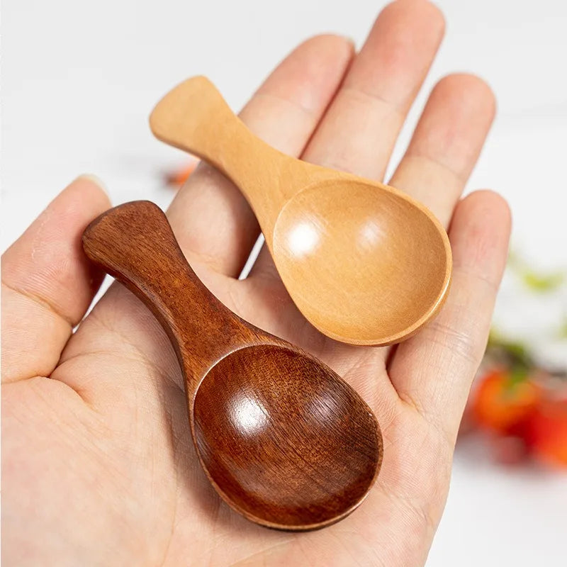 1-10PCS Mini Natural Wooden Spoons