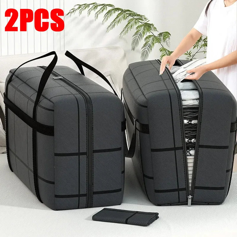 Thickened Waterproof Moving Super Large Capacity Striped Storage Bag