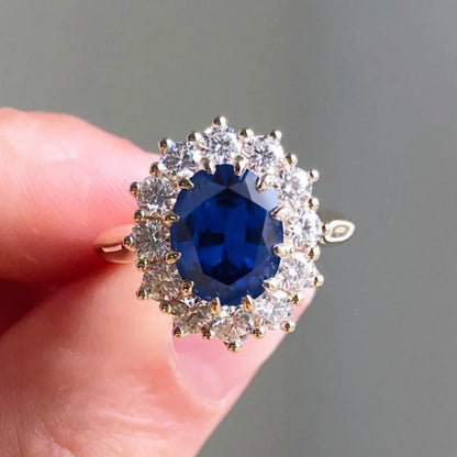 European and American New Personalized Sapphire Ring