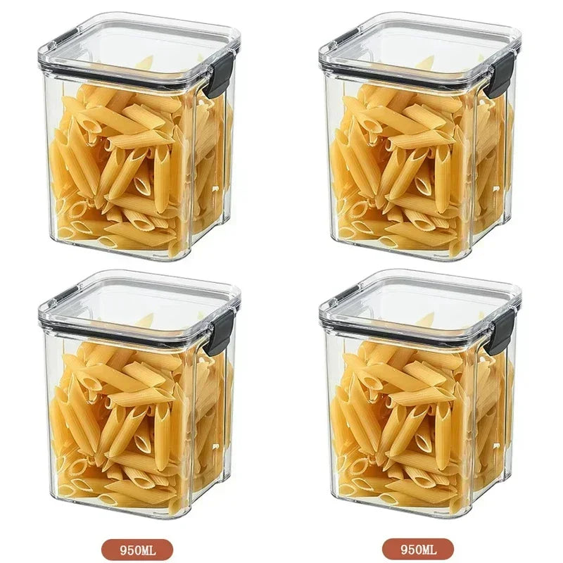 2/4PCS Sealed Jars Sets Stackable Grain Storage