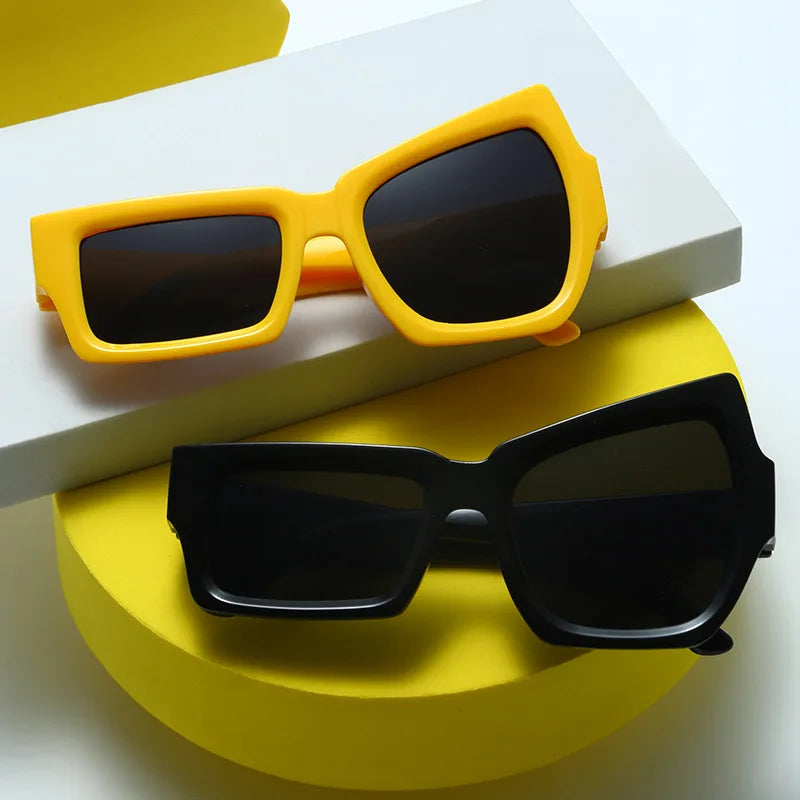 Eyebrow Polygon Vintage Square Sun Glasses