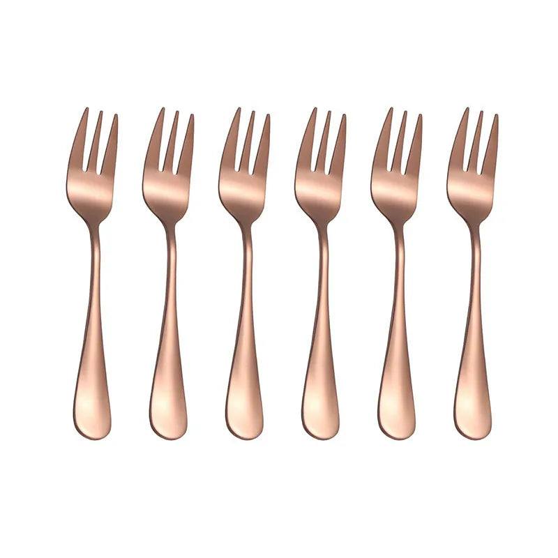 6pcs Stainless steel cutlery fruit forks dessert forks