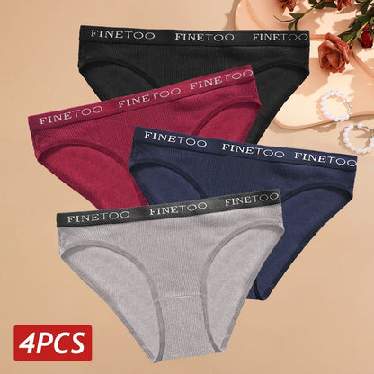 4PCS/Set Cotton Panties High Elastic Underwear Cotton Lingerie