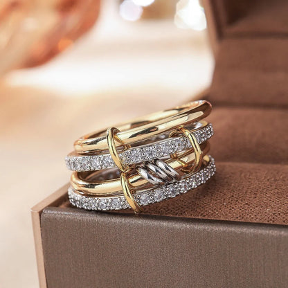 A Niche Four-Ring Copper Jewelry Ring