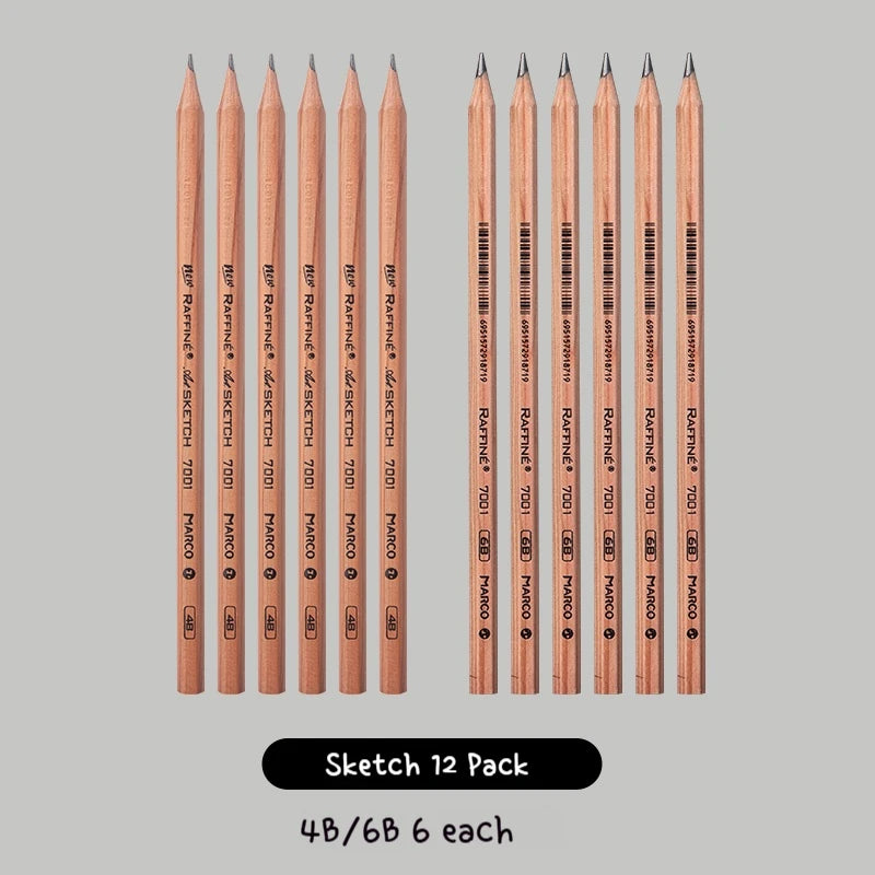 5/6/7/12 PCS Charcoal Graphite Sketch Pencils Set