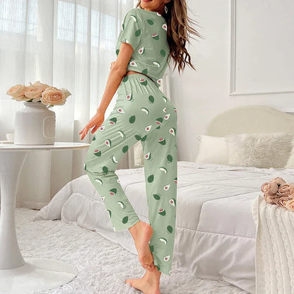 Cartoon Print Pajama Sleepwear Set