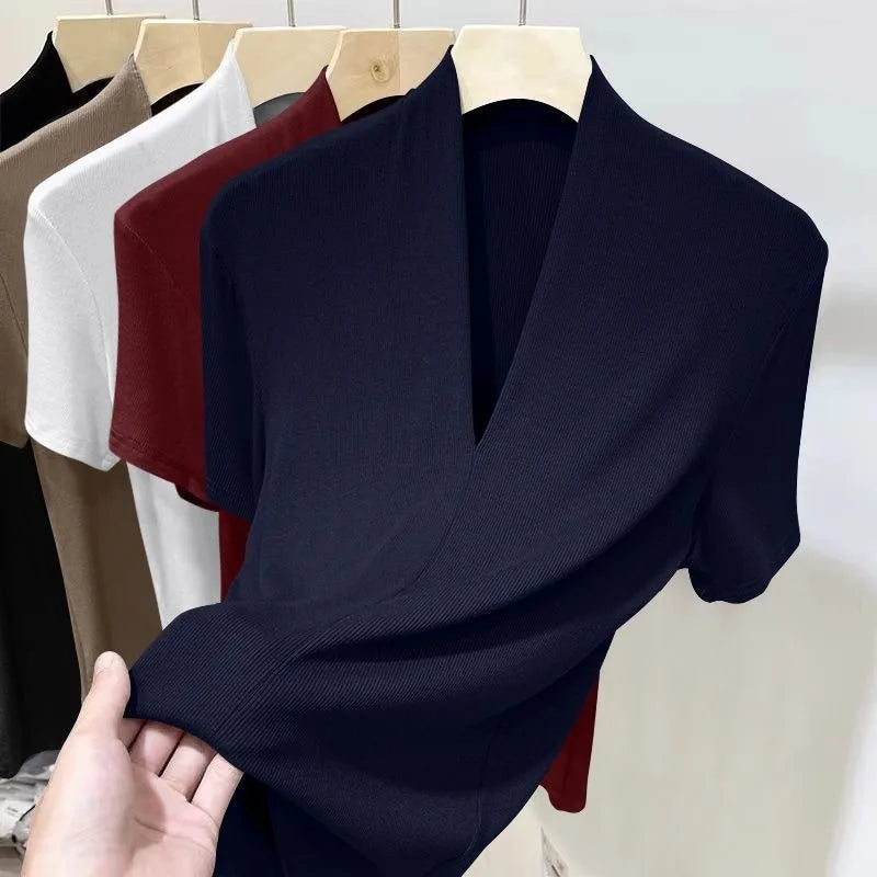 Short Sleeved Plus Size Sexy Slim Fit T-shirt