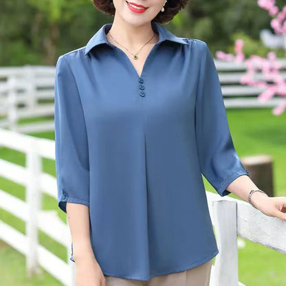 Thin Pullover Half Sleeve Loose Shirt