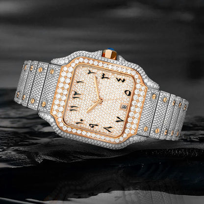 Luxury Gold Hip Hop Iced Out Automatic Diamond Watch