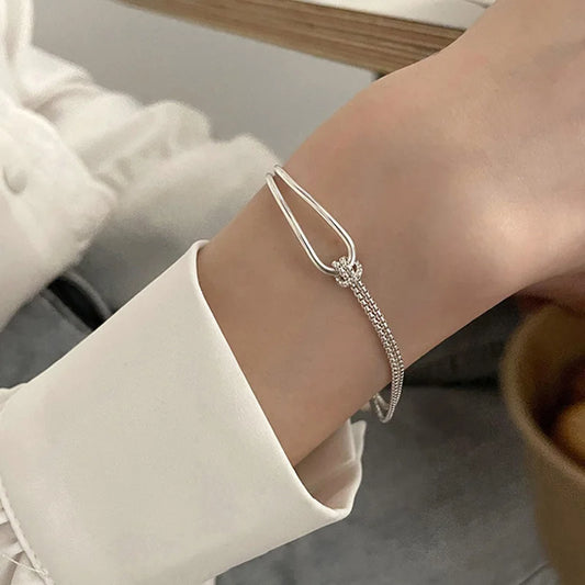 925 Silver Minimalist Geometric Bracelet