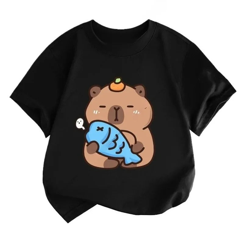 Capybara Printing Cute Short-Sleeved T-Shirt