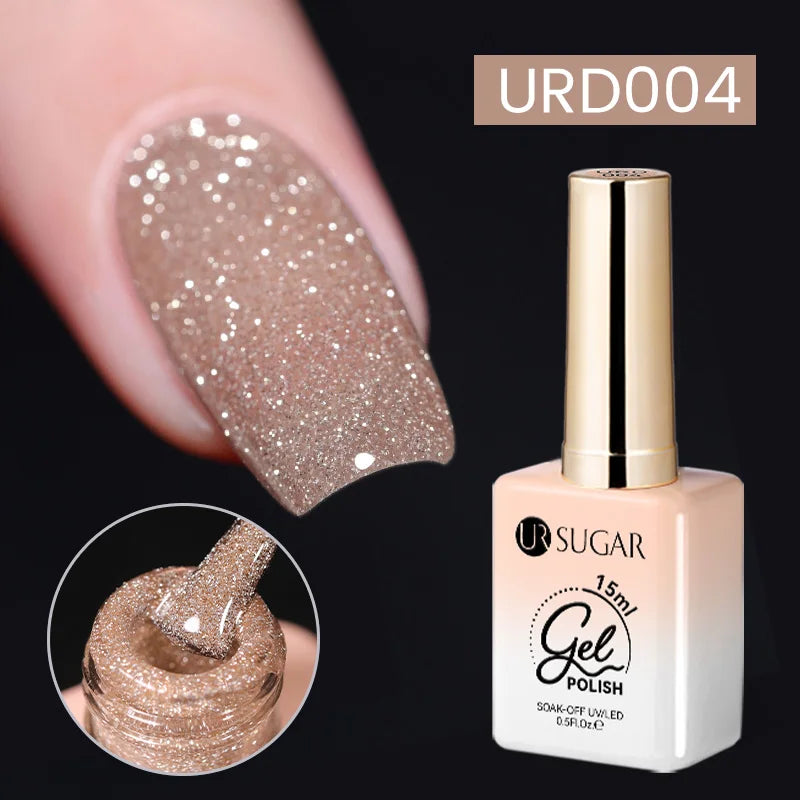 15ml Sliver Reflective Nail Gel Polish Shining Glitter