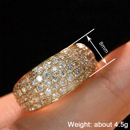 Luxury Gold Color Full Shiny Cubic Zirconia Ring