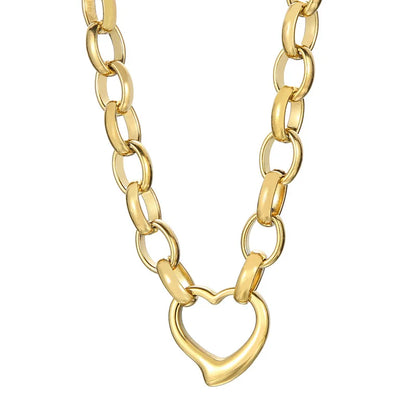 Stainless steel heart pendant necklace set