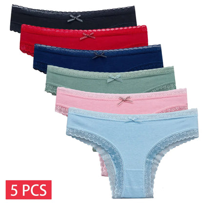 5 PCS/SET Cotton Sexy Underpants Intimates Lingerie Cotton Briefs Panties