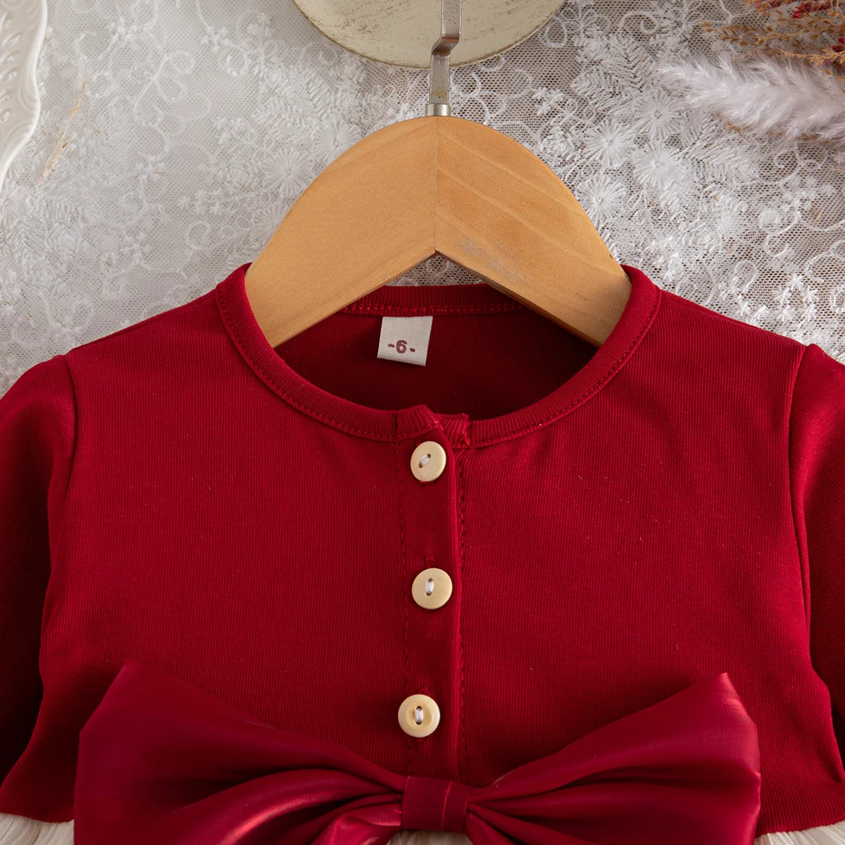 Baby Girl Long-Sleeve Bow Girls Dress