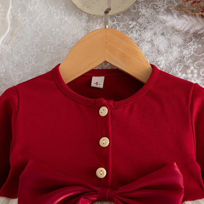 Baby Girl Long-Sleeve Bow Girls Dress