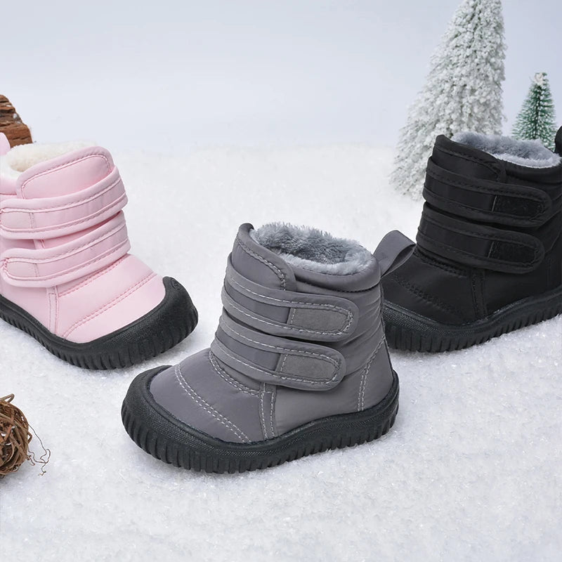 Unisex Waterproof Long  Plush Snow Boots