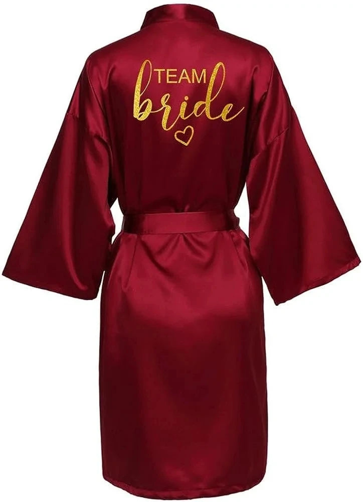 Bride Robe Kimono Satin Pajamas Bridesmaid Bathrobe