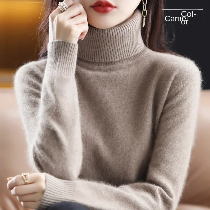 Cashmere Turtleneck Pullover Sweater