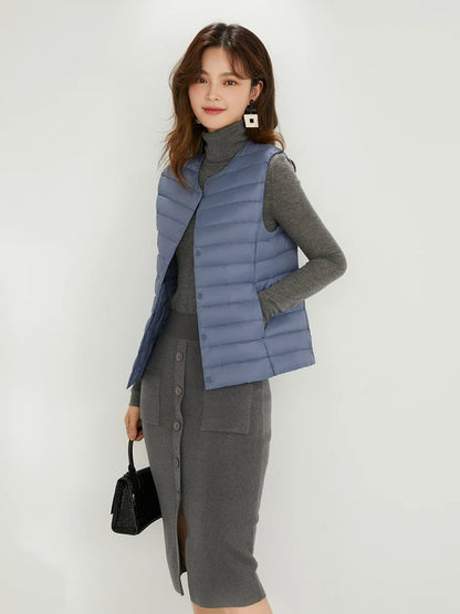 Matt Fabric Warm Vests Ultra Light Down Vest