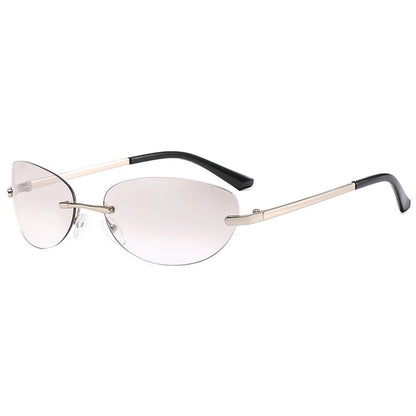 Rimless Y2K Oval Retro Gradient Square UV400 Sunglasses