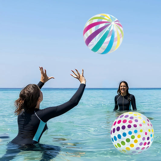 1pc Transparent Colorful Stripe Inflatable Beach Balls Toys