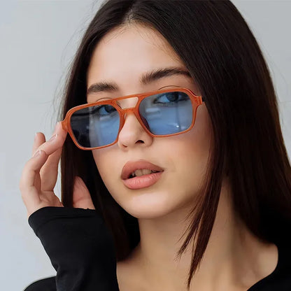 Vintage Metal Frame Square Sunglasses
