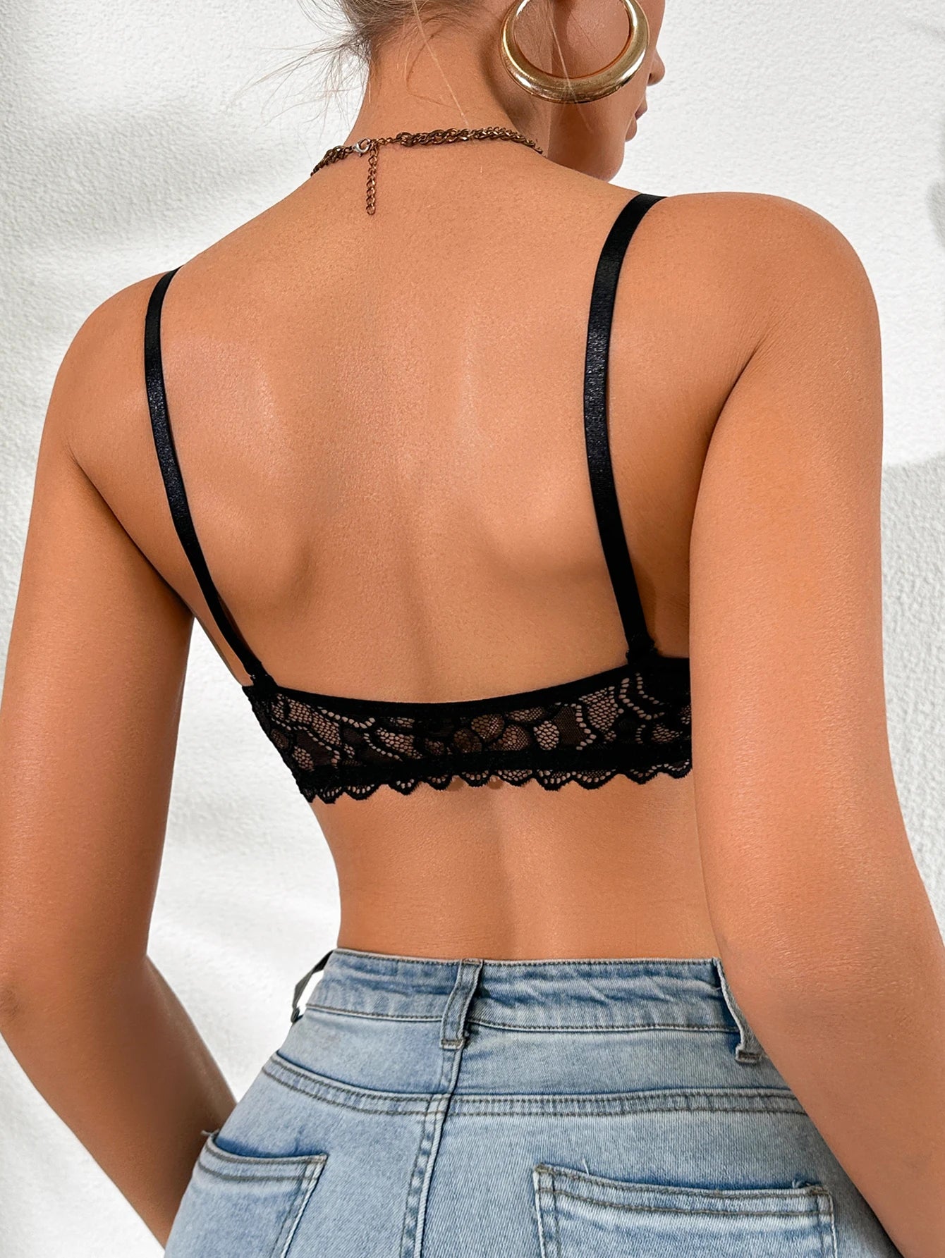 Back Bra Front Closure Push Up Mesh Back Wing Bra