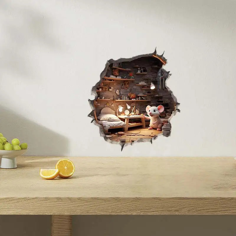 Mouse Magic Hole Wall Decal Sticker