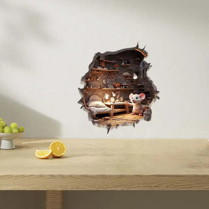 Mouse Magic Hole Wall Decal Sticker
